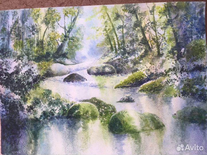 Картина акварель пейзаж