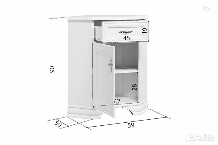 Комод угловой левый S320-komn1D1S/L Kentaki