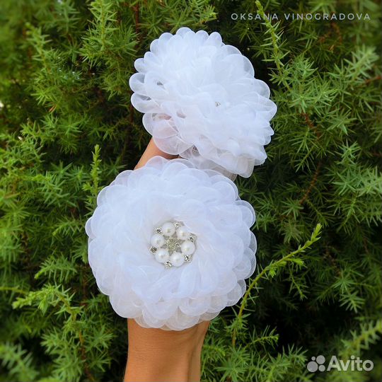 Банты белые школа 1 сентября