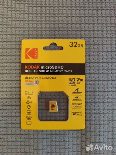 MicroSD Kodak 32 Gb 100 Mb \ 65 Mb Новая