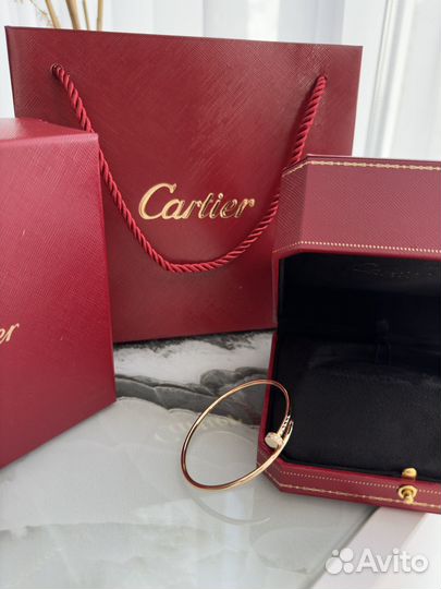 Золотой браслет cartier гвоздь с бриллиантами