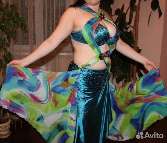 Костюм для восточных танцев бирюзовый