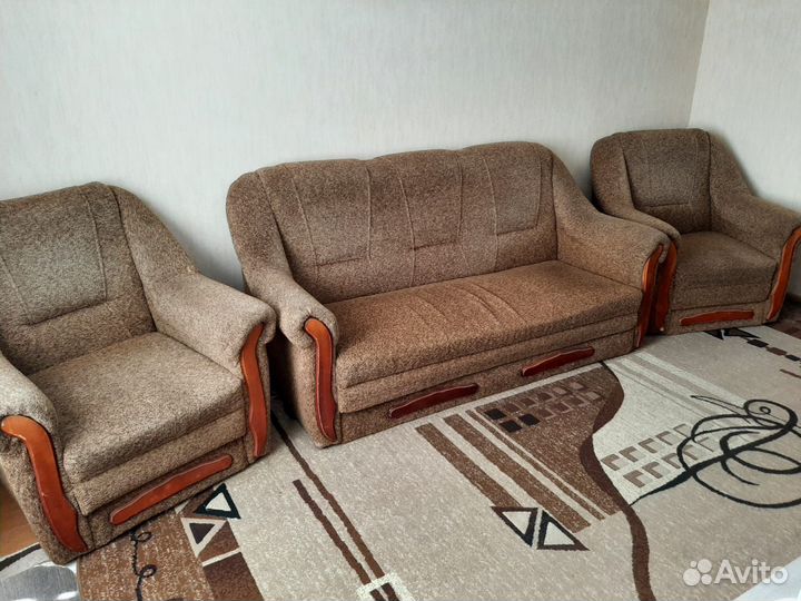 Диван и 2 кресла комплект бу