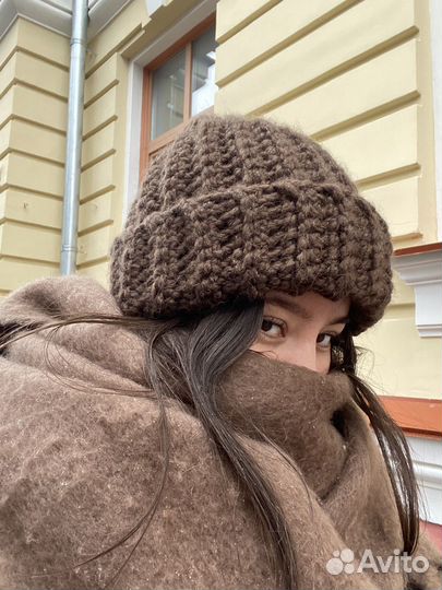 Шапка женская зимняя крупной вязки