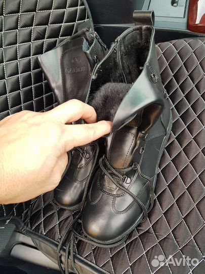Берцы кожаные зимние