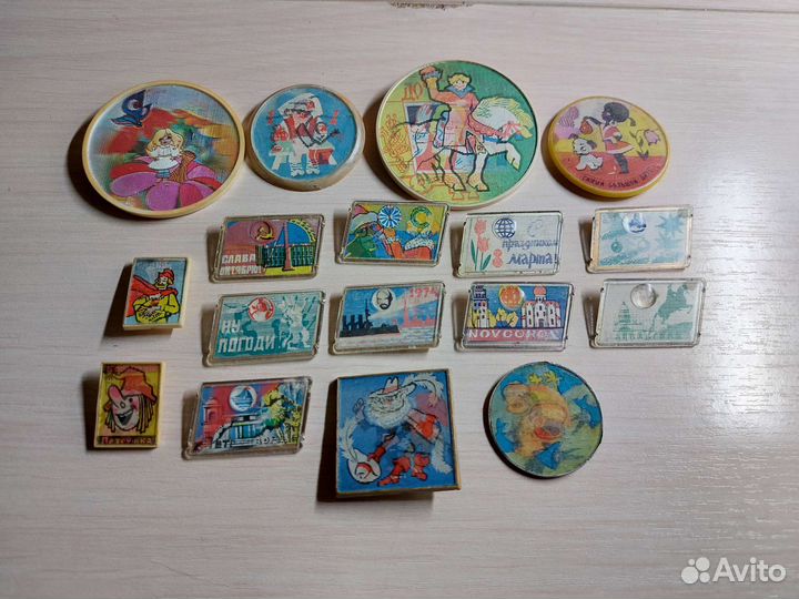 Детские значки СССР переливашки