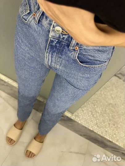 Джинсы zara mom fit 36