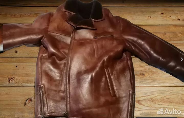 Мужская зимняя куртка дубленка из эко-кожи