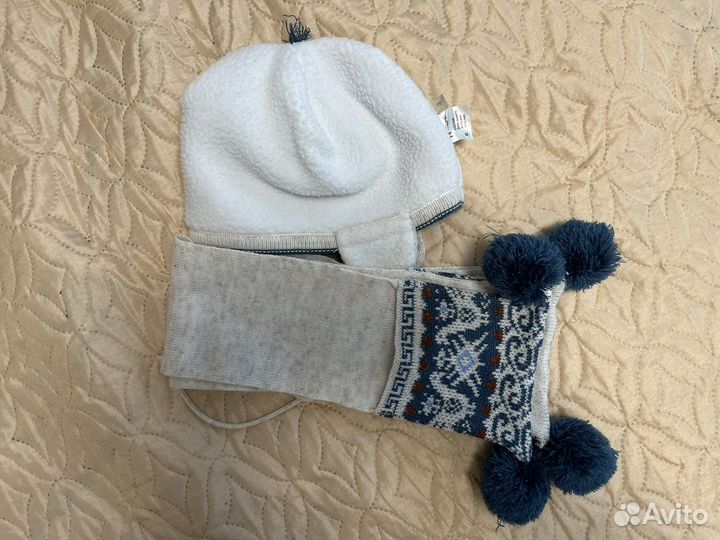 Комплект шапка и шарф зимние 3-4 года