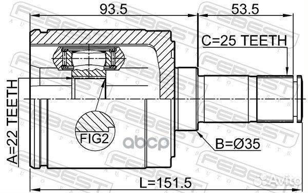 ШРУС внутр правый honda civic EU/EP/ES 2001-200