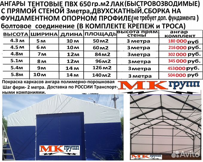 Ангар тентовый от производителя