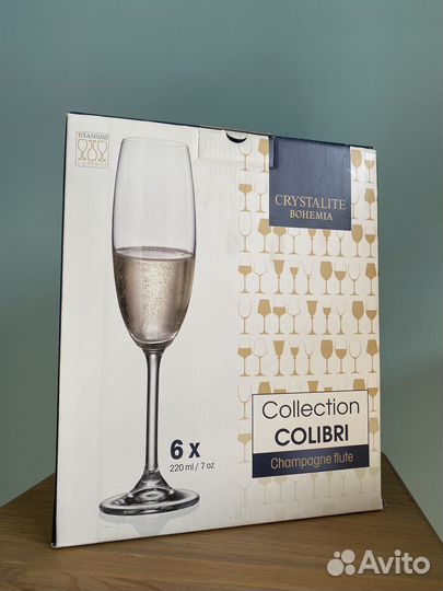 Бокалы для шампанского Crystalite Bohemia Colibri