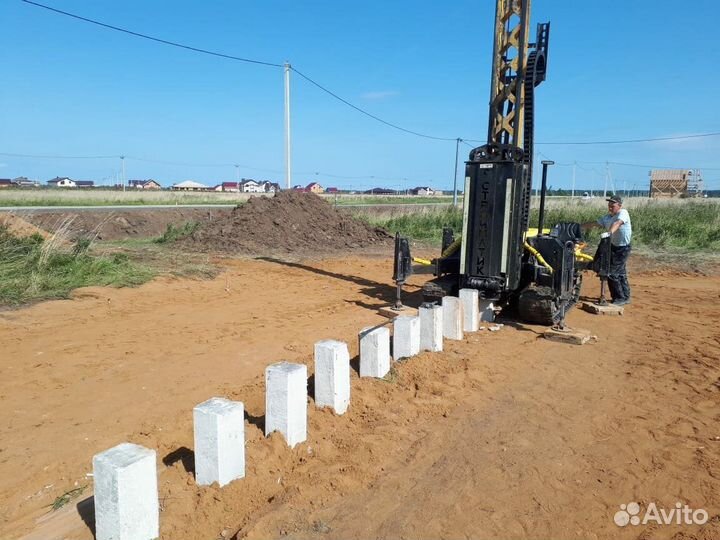 Фундамент на жб сваях за 1 день