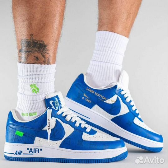 Кроссовки Nike Air Force 1 x Louis Vuitton Blue