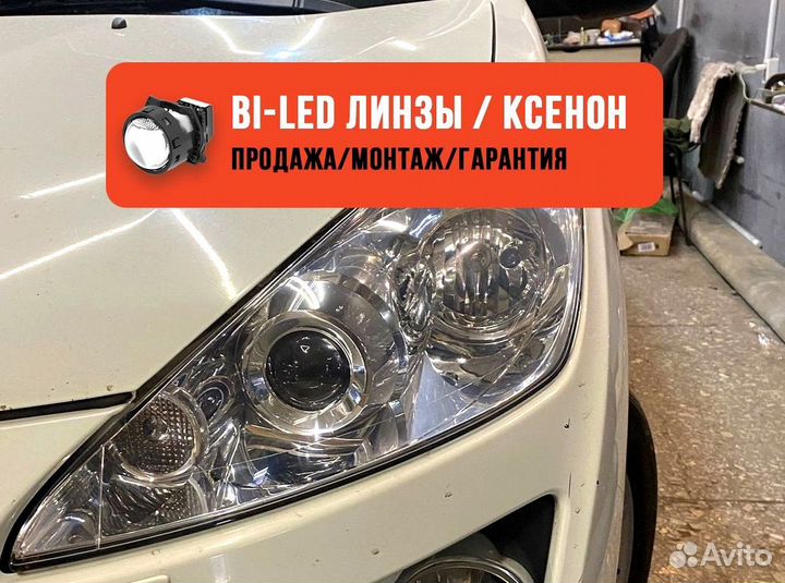 Светодиодные Bi-LED линзы в птф Toyota Prado