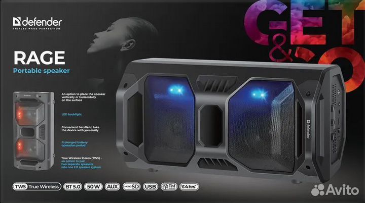 Новая блютуз колонка Defender Rage