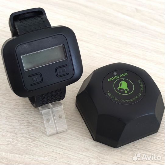 Кнопка вызова персонала официанта Бургер и часы