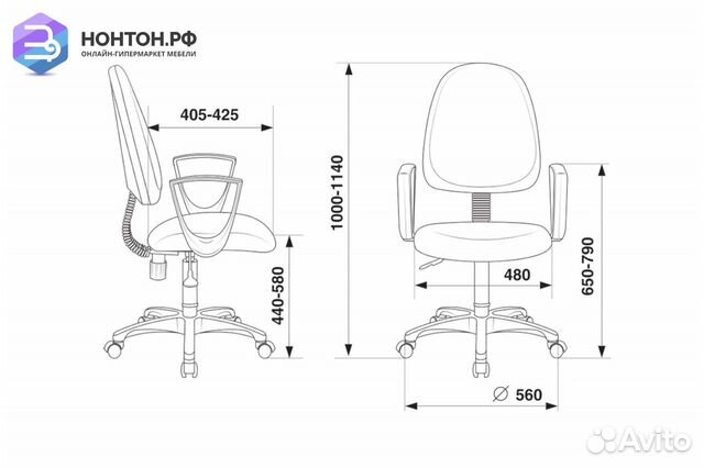 Компьютерное кресло Бюрократ CH-1300N черное