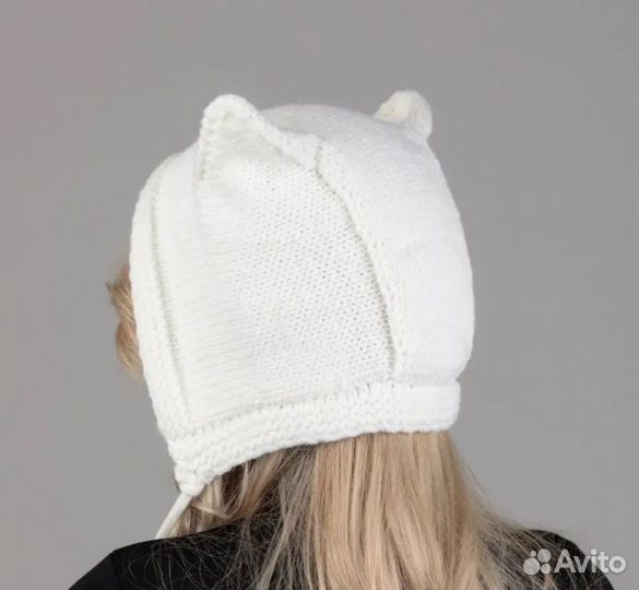Шапка с ушками женская
