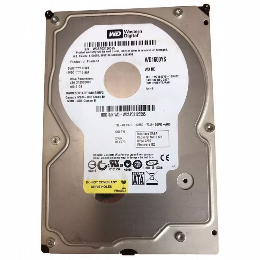 [TY973] Жесткий Диск Dell 160gb Sata2 3,5" Hdd Ty973