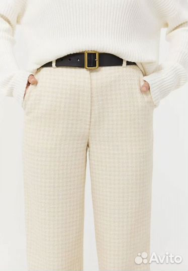 Брюки твидовые с принтом «гусиная лапка»