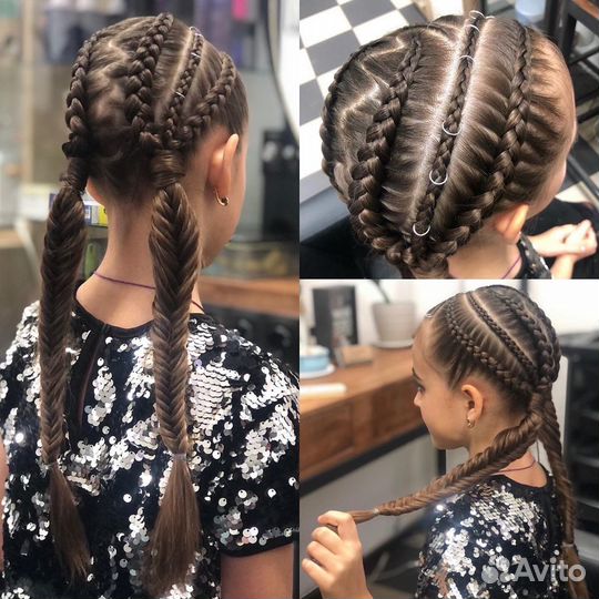 Обучение мамочек плетению кос