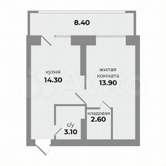 1-к. квартира, 33,6 м², 1/5 эт.