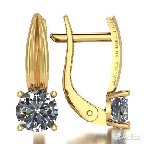 Серьги золотые с прелестными вставками 286 г