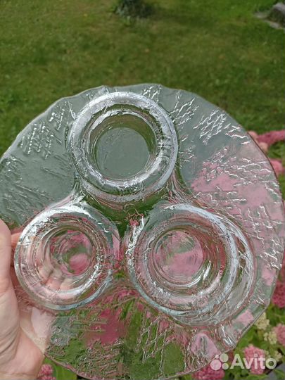 Подсвечник ледяное стекло Финляндия