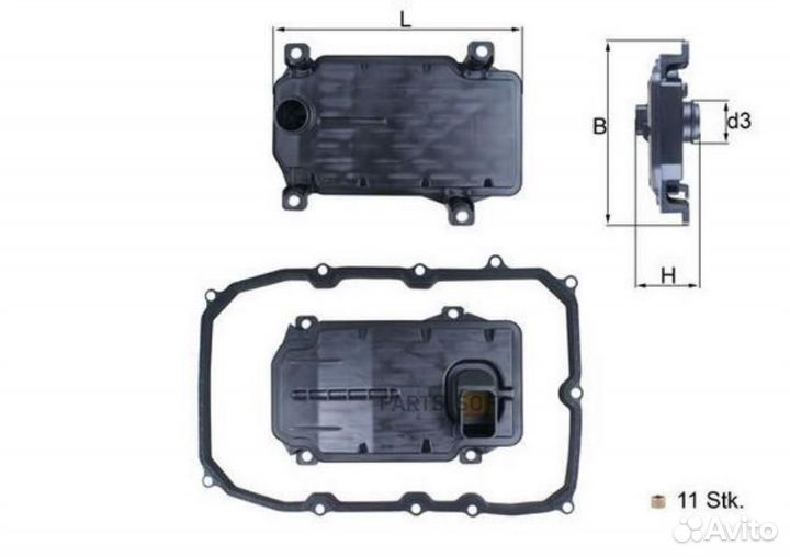 Mahle HX187KIT HX187KIT фильтр акппс прокладкой\ V