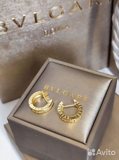 Bvlgari Булгари серьги гравировки премиум