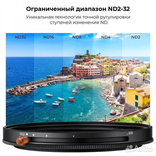 Светофильтр K&F Concept 62mm Nano-D CPL + Variable ND2-ND32