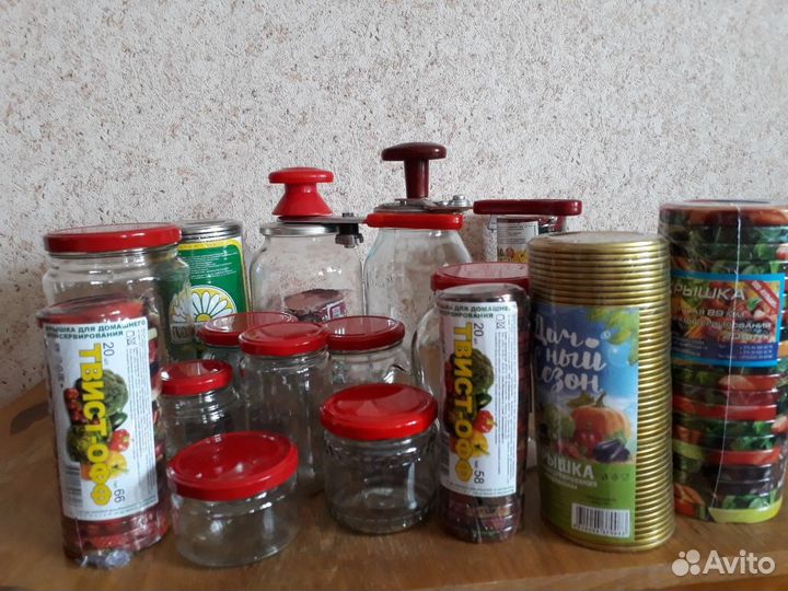 Продажа стеклобанки и крышки в ассортименте