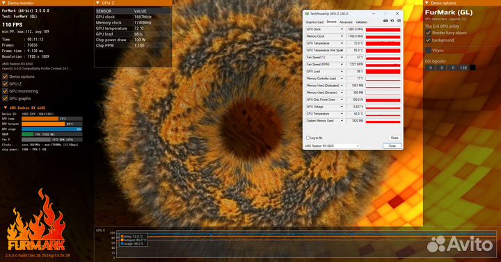 Rx 6600 sapphire pulse (на гарантии)