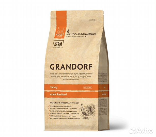 Корм для кошек Grandorf, сухой, 2кг