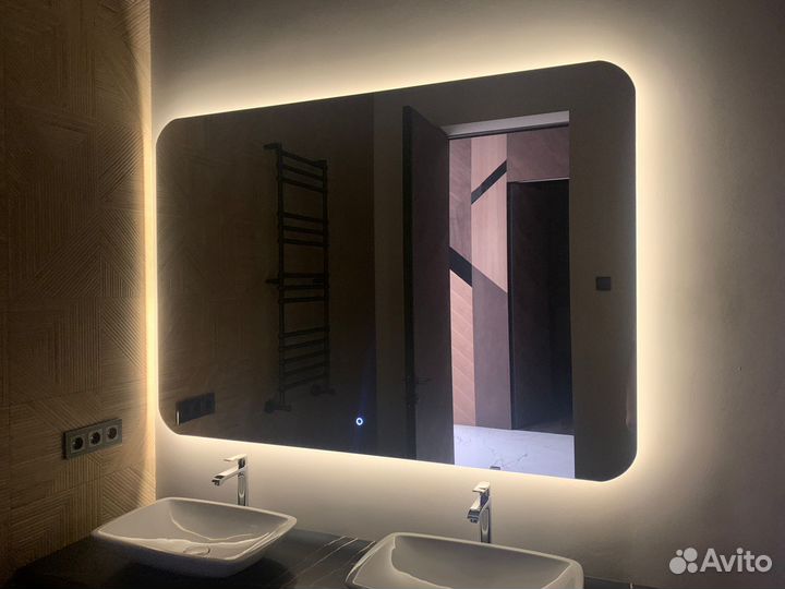 Зеркало с led подсветкой парящее