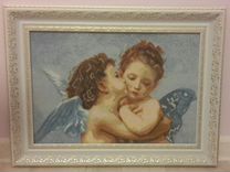 Картина. вышивка крестом поцелуй ангелов