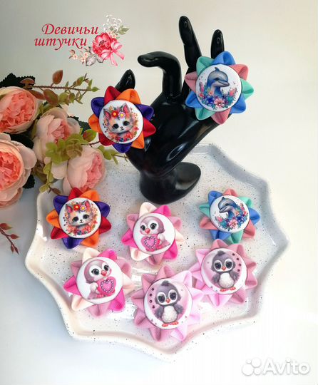 Бантики пуговки с сублимацией