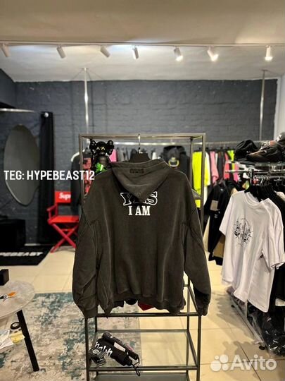 Vetements Fan зип худи оверсайз на руках