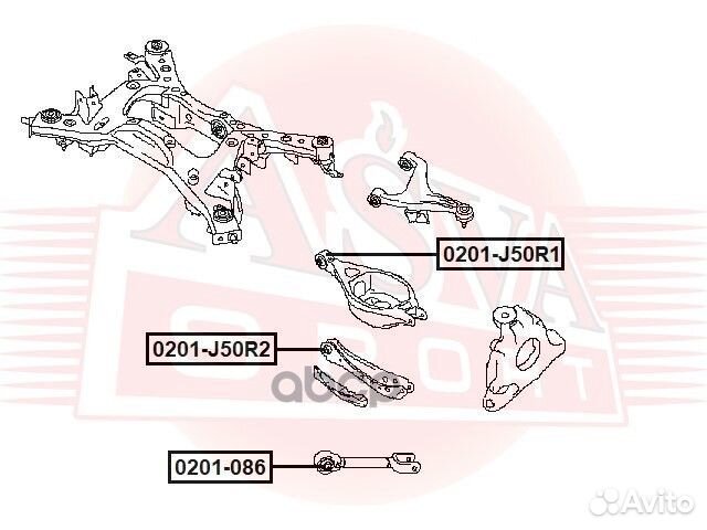 Сайлентблок рычага резиновый asva 0201-J50R2