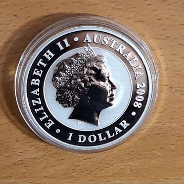 1 доллар 2008г Коала.Австралия.Серебро.Не позолота