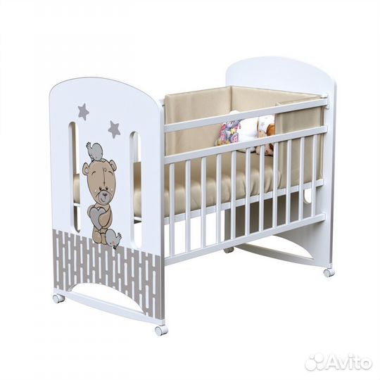 Детская кроватка колесо-качалка