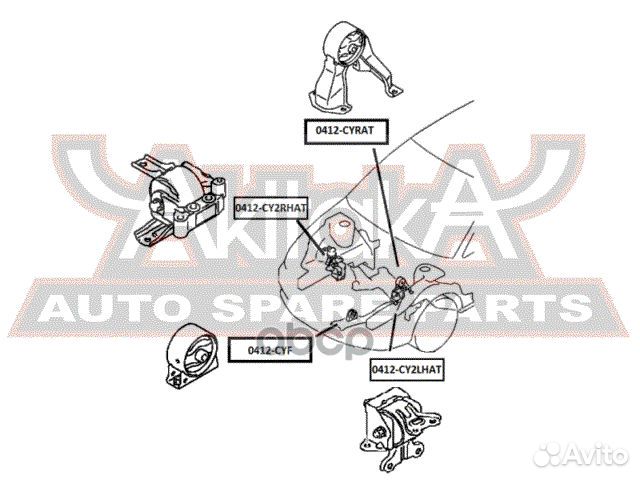 Подушка двигателя ат прав 0412CY2rhat asva