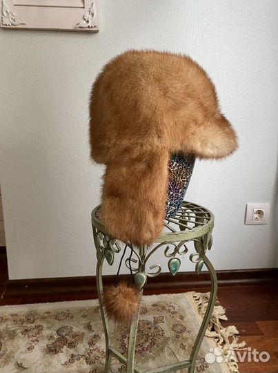 Шапка ушанка норковая женская