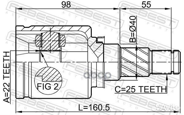 0211-B10atlh ШРУС внутренний левый к-кт Nissan