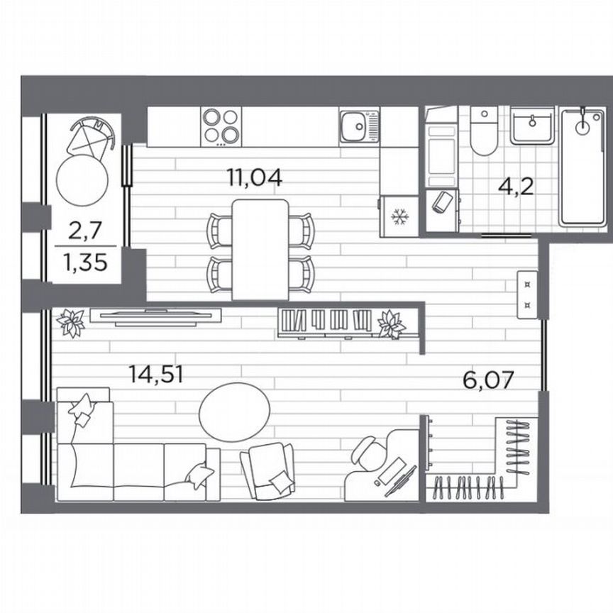 1-к. квартира, 37,2 м², 8/13 эт.