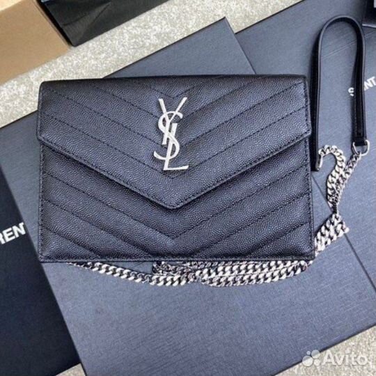 Сумка женская натуральная кожа YSL Envelope