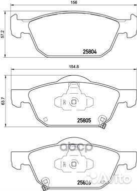 Колодки тормозные дисковые передн, honda: civic