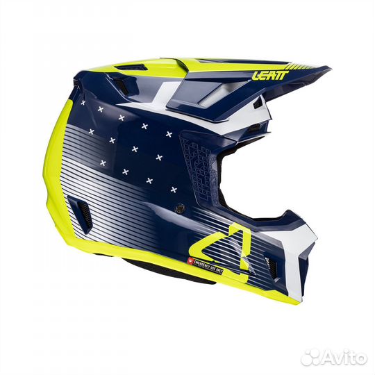 Kpocc-Эндypo Шлем Leatt Moto 7.5 Helmet Blue 2024