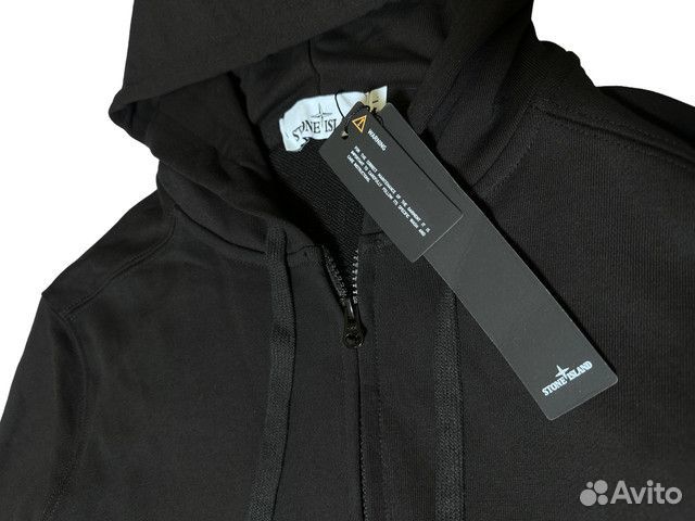 Зип худи Stone Island черная размер L/XL